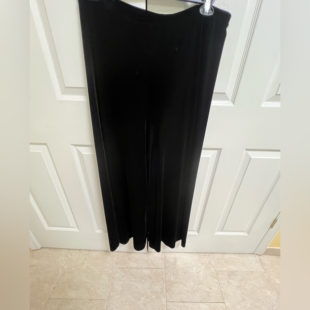 Velvet wide leg pants